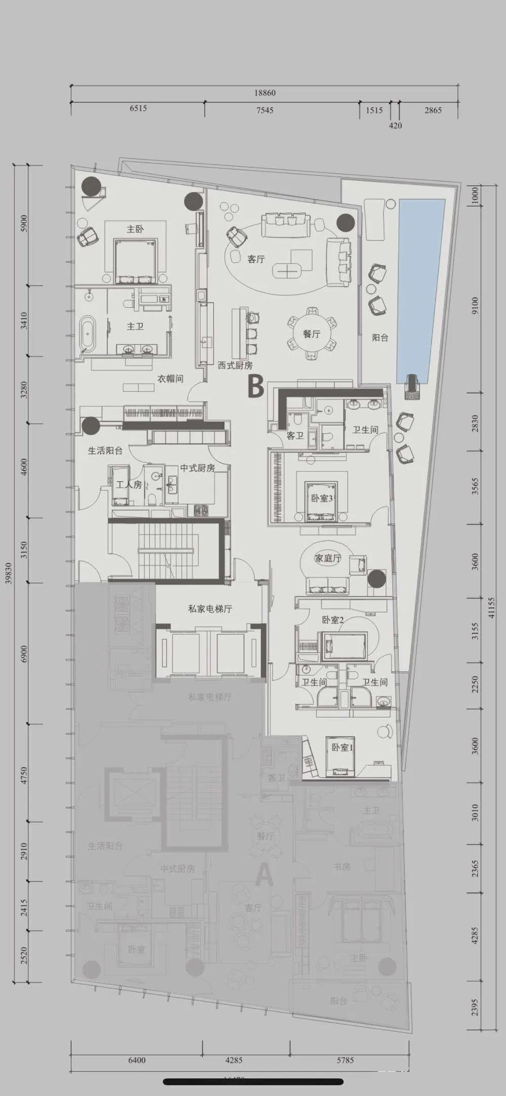 B户型约436平米