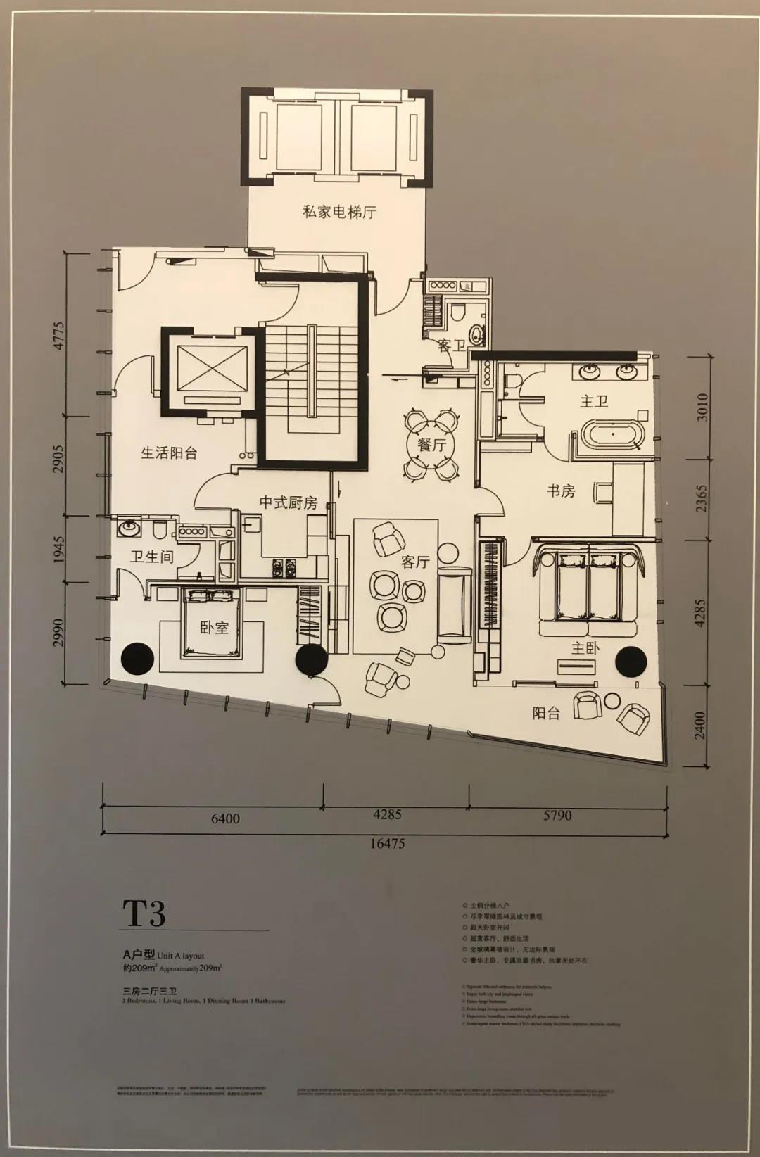 A户型约209平米